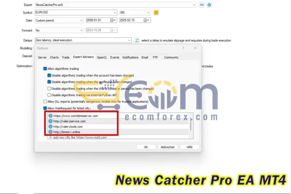 News Catcher Pro EA MT4 Setting
