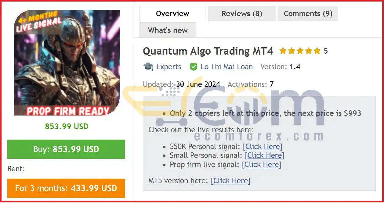 Quantum Algo Trading EA MT4