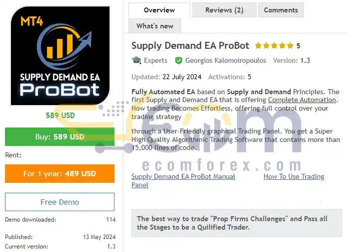 Supply Demand EA ProBot