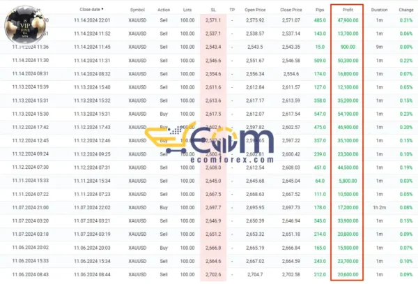 IS VIP 5 EA MT4 Result