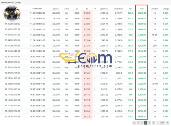 IS VIP FIVE EA MT4 Result