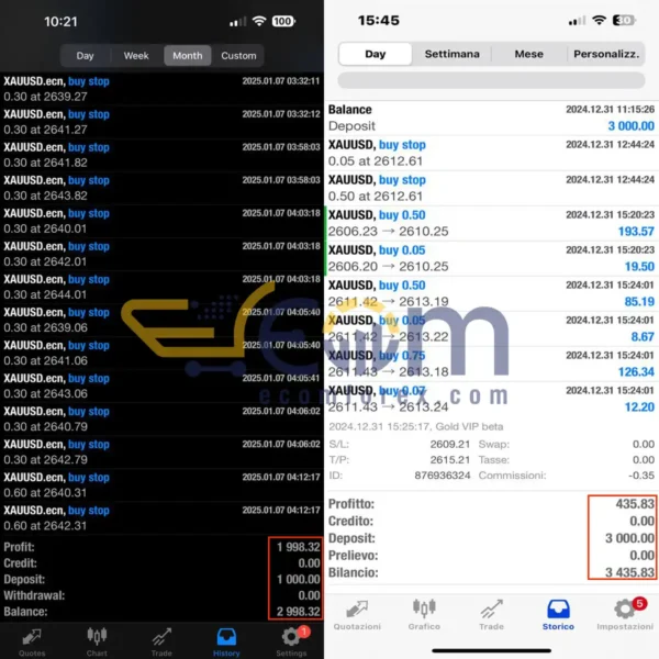 Gold VIP EA MT4 Live Result