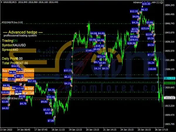 Advanced Hedge MT4 Chart