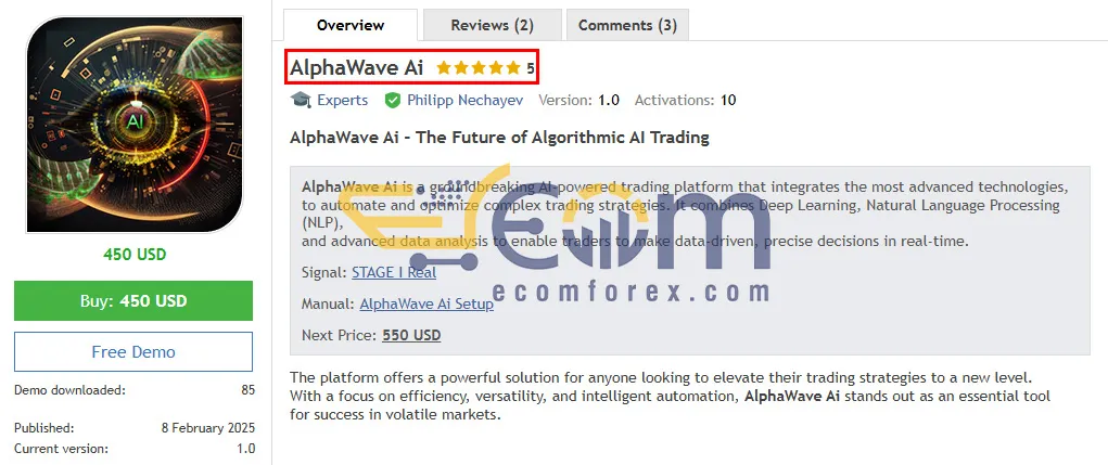 AlphaWave Ai MT5 Wedsite