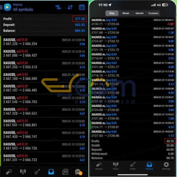 Orion Gold Scalper EA Live Result