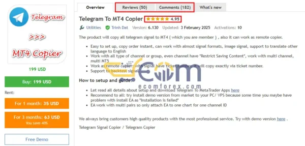 Telegram To MT4 Copier EA