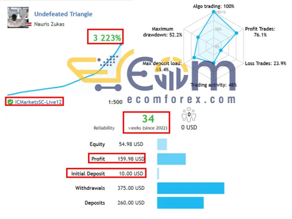 Undefeated Triangle MT5 Live Singal