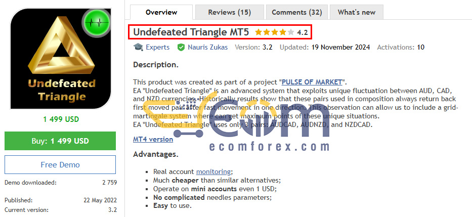 Undefeated Triangle MT5 Official Wedsite