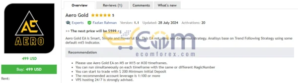 Aero Gold EA MT5 Review