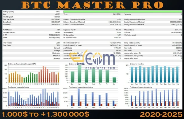 BTC Master Pro MT5 Backtests