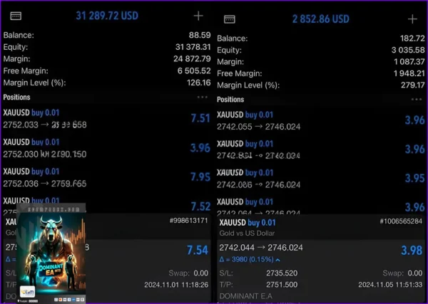 Dominant EA MT5 Live Result