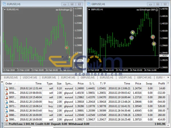 Schrodinger trading machine EA Backtest