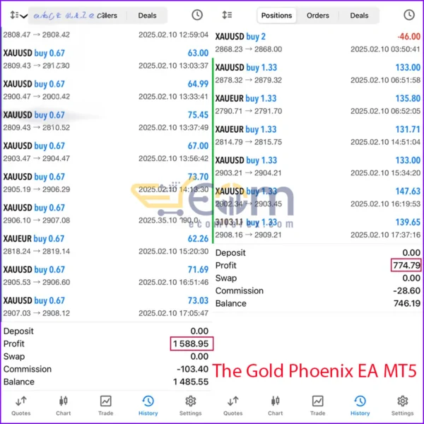 The Gold Phoenix EA MT5 Live Result