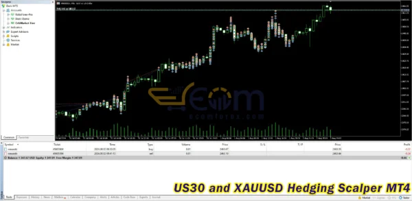 US30 and XAUUSD Hedging Scalper MT4 Backtests