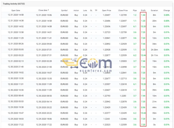 Vigorous EA MT4 Live Result MyfxBook