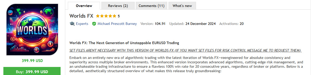 Worlds FX EA MT5 Review