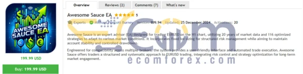 Awesome Sauce EA MT5 Review