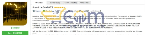 Bonnitta Gold MT5 Review
