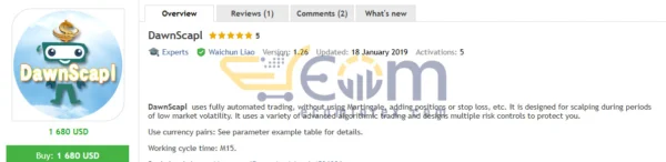 DawnScapl EA MT4 Review