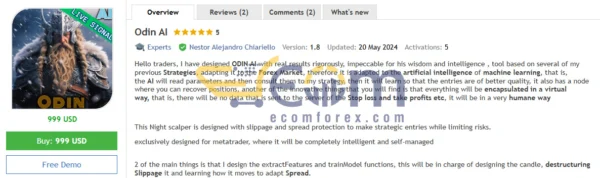 Odin AI EA MT4 Review