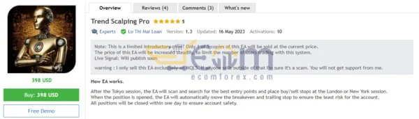 Trend Scalping Pro EA MT5 Reviews