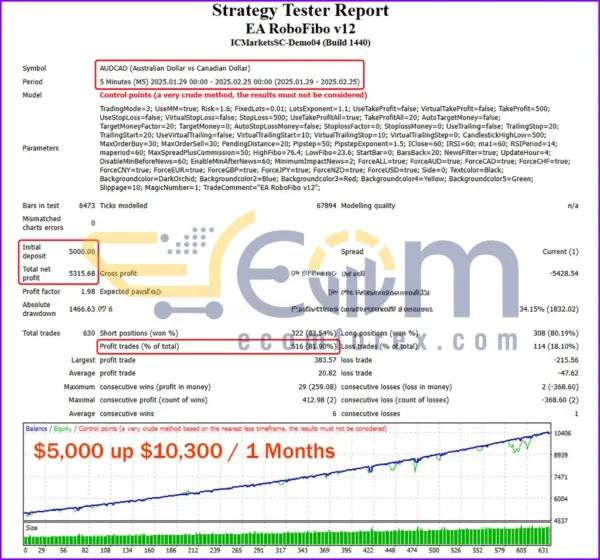 EA RoboFibo Backtests