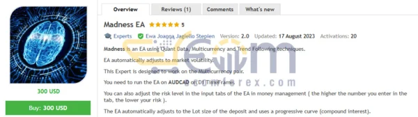 Madness EA MT5 Review