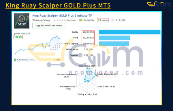 King Ruay Scalper GOLD Plus MT5 Live Result