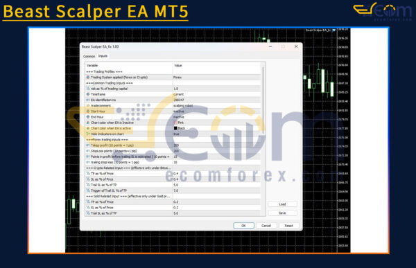 Beast Scalper EA MT5 Input