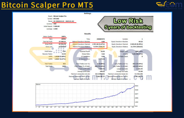 Bitcoin Scalper Pro MT5 Backtest