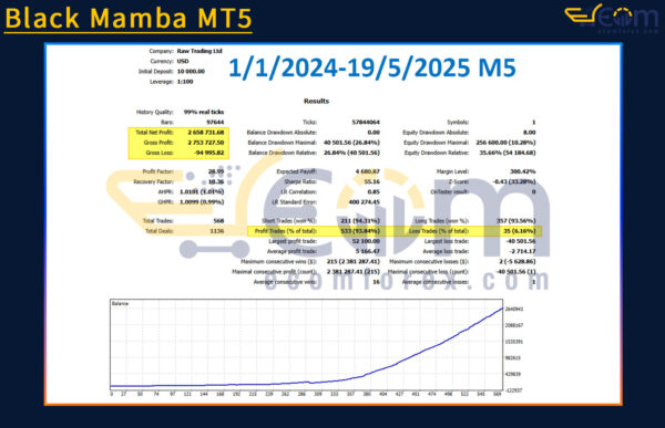 Black Mamba MT5 Backtest