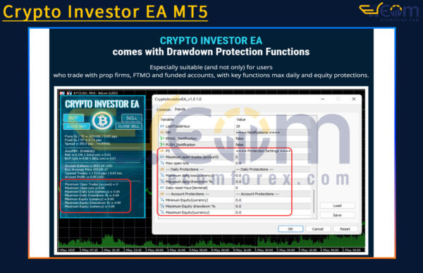Crypto Investor EA MT5 Input