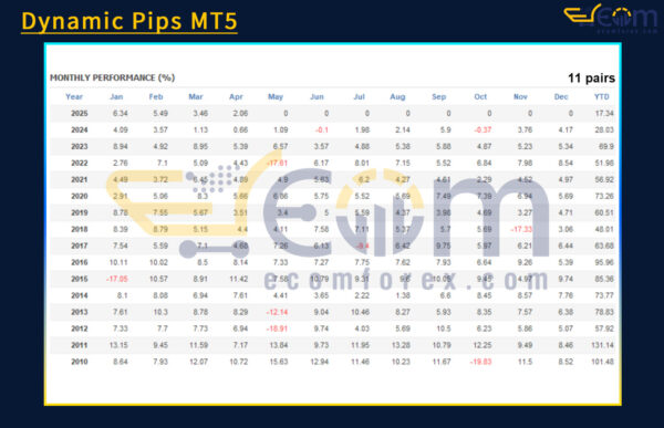 Dynamic Pips MT4 Backtest