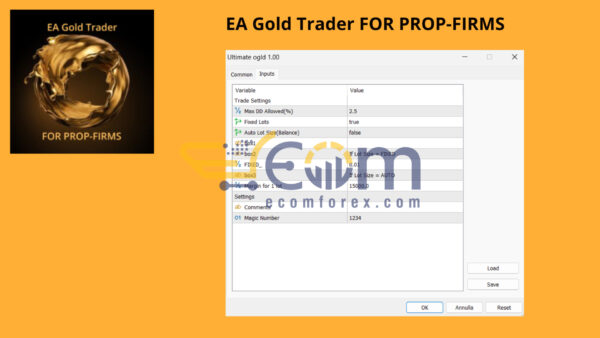 EA Gold Trader for Propfirms MT5 Setting