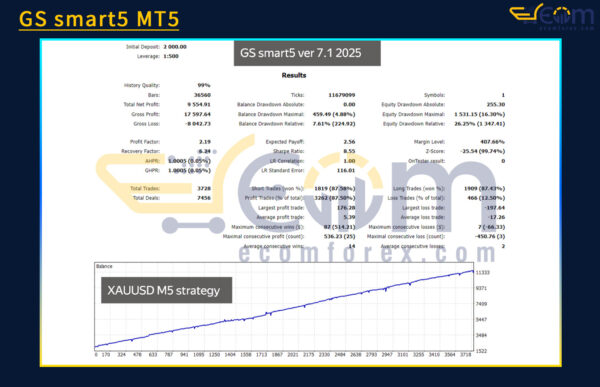 GS smart5 MT5 Backtests