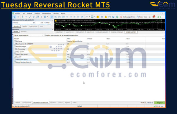 Tuesday Reversal Rocket MT5 Input