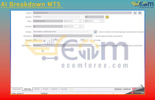 AI Breakdown MT5 Input
