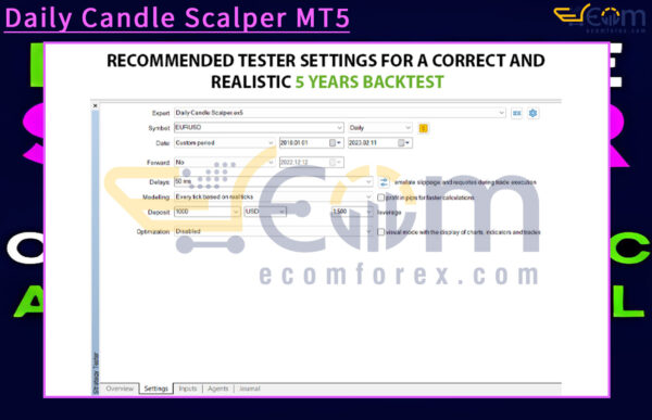 Daily Candle Scalper MT5 Input