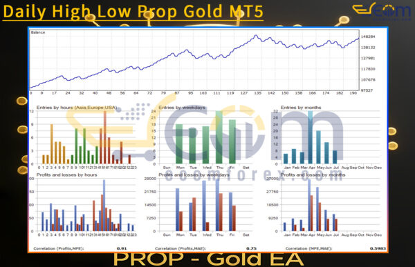 Daily High Low Prop Gold MT5 Backtest