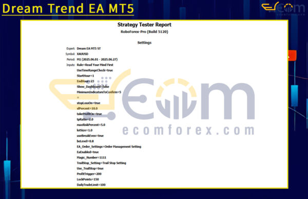 Dream Trend EA MT5 Review