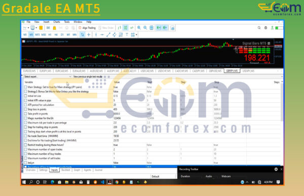 Gradale EA MT5 Input