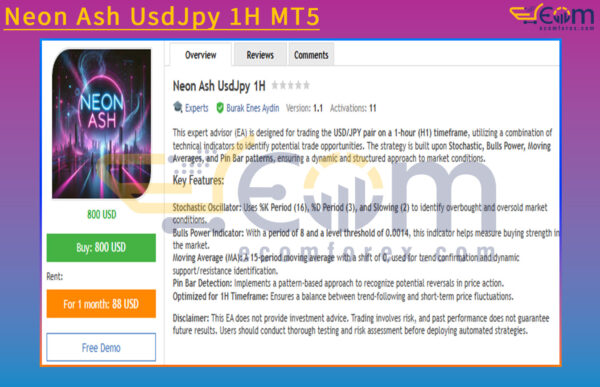 Neon Ash UsdJpy 1H MT5 Reviews