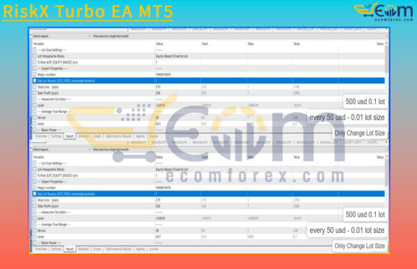 RiskX Turbo EA MT5 Input