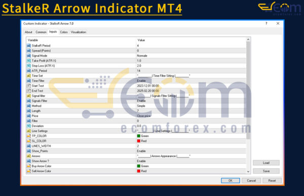 StalkeR Arrow Indicator MT4 Input