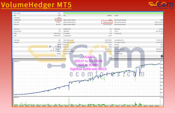VolumeHedger MT5 Backtest