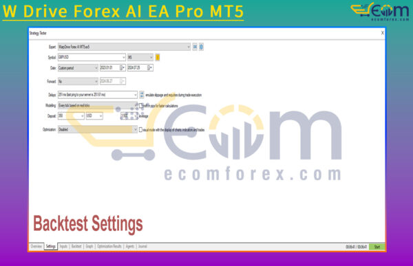 W Drive Forex AI EA Pro MT5 Setting
