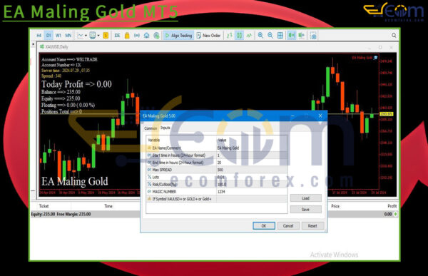 EA Maling Gold MT5 Input
