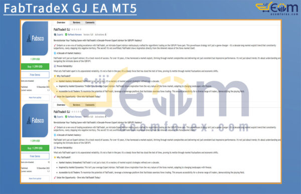 FabTradeX GJ EA MT5 Review