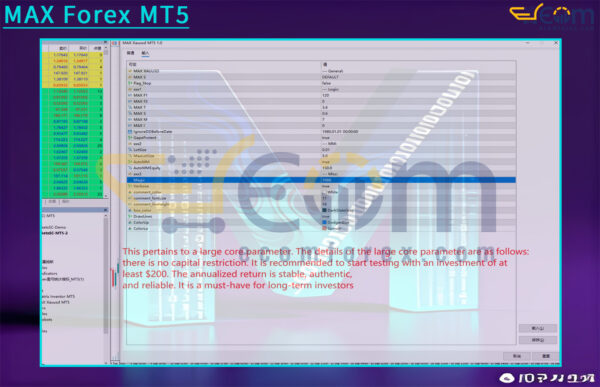 MAX Forex MT5 Input