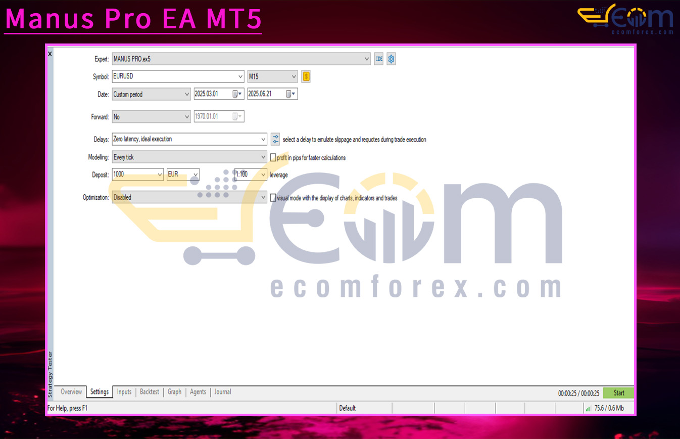 Manus Pro EA MT5 Review